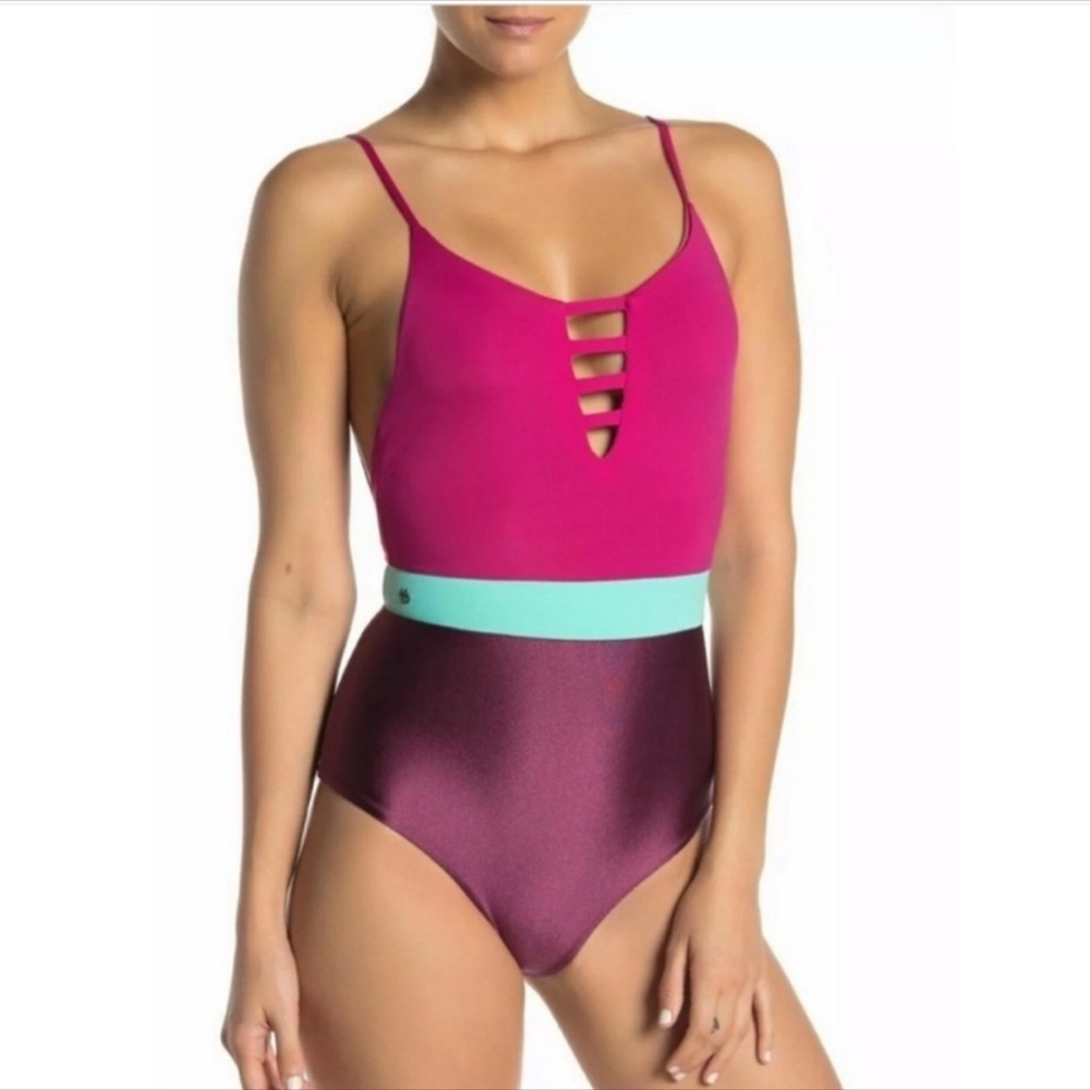 NWT Maaji Evergreen Colorblock One-Piece Swimsuit